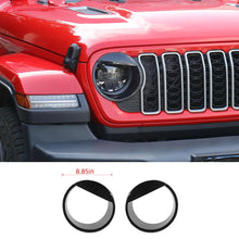 For 2024+ Jeep Wrangler JL/Gladiator JT Front Side Headlight Lamp Moldings Angry Eyes BezelsTrim RT-TCZ