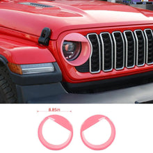 For 2024+ Jeep Wrangler JL/Gladiator JT Front Side Headlight Lamp Moldings Angry Eyes BezelsTrim RT-TCZ