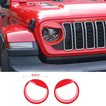 For 2024+ Jeep Wrangler JL/Gladiator JT Front Side Headlight Lamp Moldings Angry Eyes BezelsTrim RT-TCZ