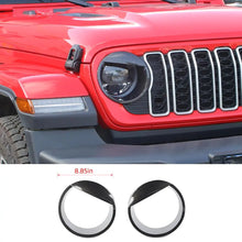 For 2024+ Jeep Wrangler JL/Gladiator JT Front Side Headlight Lamp Moldings Angry Eyes BezelsTrim RT-TCZ