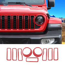 For 2024+ Jeep Wrangler JL/ Gladiator JT Grille Insert + Front Headlight Bezels Trim RT-TCZ