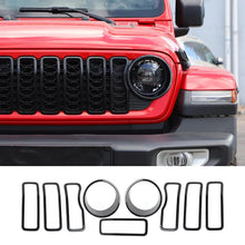 For 2024+ Jeep Wrangler JL/ Gladiator JT Grille Insert + Front Headlight Bezels Trim RT-TCZ