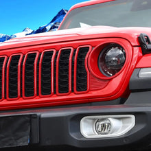 For 2024+ Jeep Wrangler JL/Gladiator JT Grille Insert+Front Headlight Bezels+ Center Mesh Trim Piece RT-TCZ