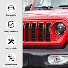 For 2024+ Jeep Wrangler JL/Gladiator JT Grille Insert+Front Headlight Bezels+ Center Mesh Trim Piece RT-TCZ