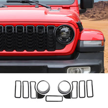 For 2024+ Jeep Wrangler JL/Gladiator JT Grille Insert+Front Headlight Bezels+ Center Mesh Trim Piece RT-TCZ