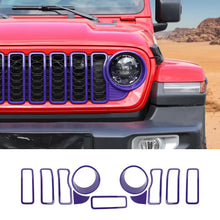 For 2024+ Jeep Wrangler JL/Gladiator JT Grille Insert+Front Headlight Bezels+ Center Mesh Trim Piece RT-TCZ