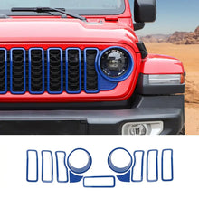 For 2024+ Jeep Wrangler JL/Gladiator JT Grille Insert+Front Headlight Bezels+ Center Mesh Trim Piece RT-TCZ
