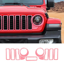 For 2024+ Jeep Wrangler JL/Gladiator JT Grille Insert+Front Headlight Bezels+ Center Mesh Trim Piece RT-TCZ