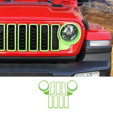 For 2024+ Jeep Wrangler JL/Gladiator JT Grille Insert+Front Headlight Bezels+ Center Mesh Trim Piece RT-TCZ