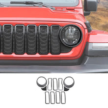 For 2024+ Jeep Wrangler JL/Gladiator JT Grille Insert+Front Headlight Bezels+ Center Mesh Trim Piece RT-TCZ