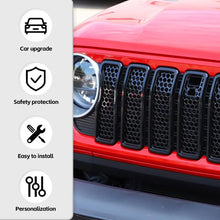 For 2024+ Jeep Wrangler JL/Gladiator JT Upgrade Front Honeycomb Mesh Grille with Camera Inserts Trim RT-TCZ
