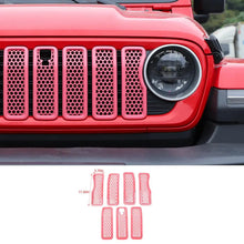 For 2024+ Jeep Wrangler JL/Gladiator JT Upgrade Front Honeycomb Mesh Grille with Camera Inserts Trim RT-TCZ
