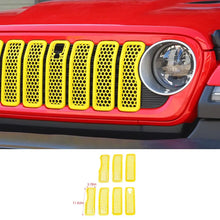 For 2024+ Jeep Wrangler JL/Gladiator JT Upgrade Front Honeycomb Mesh Grille with Camera Inserts Trim RT-TCZ