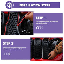 For 2024+ Jeep Wrangler JL/ Gladiator JT Upgrade Front Honeycomb Mesh Grille+Front Headlight Bezels Trim RT-TCZ