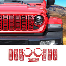 For 2024+ Jeep Wrangler JL/ Gladiator JT Upgrade Front Honeycomb Mesh Grille+Front Headlight Bezels Trim RT-TCZ