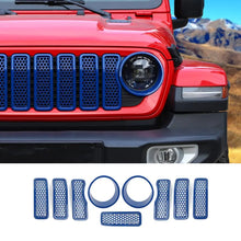 For 2024+ Jeep Wrangler JL/ Gladiator JT Upgrade Front Honeycomb Mesh Grille+Front Headlight Bezels Trim RT-TCZ