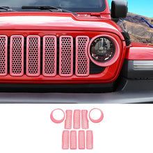 For 2024+ Jeep Wrangler JL/ Gladiator JT Upgrade Front Honeycomb Mesh Grille+Front Headlight Bezels Trim RT-TCZ