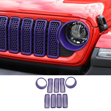 For 2024+ Jeep Wrangler JL/ Gladiator JT Upgrade Front Honeycomb Mesh Grille+Front Headlight Bezels Trim RT-TCZ