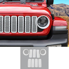 For 2024+ Jeep Wrangler JL/ Gladiator JT Upgrade Front Honeycomb Mesh Grille+Front Headlight Bezels Trim RT-TCZ