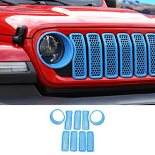 For 2024+ Jeep Wrangler JL/ Gladiator JT Upgrade Front Honeycomb Mesh Grille+Front Headlight Bezels Trim RT-TCZ