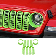 For 2024+ Jeep Wrangler JL/ Gladiator JT Upgrade Front Honeycomb Mesh Grille+Front Headlight Bezels Trim RT-TCZ