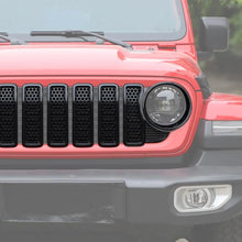 For 2024+ Jeep Wrangler JL/Gladiator JT Upgrade Front Honeycomb Mesh Grille+Front Headlight Bezels+Center Mesh Trim Piece RT-TCZ