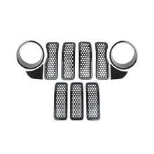For 2024+ Jeep Wrangler JL/Gladiator JT Upgrade Front Honeycomb Mesh Grille+Front Headlight Bezels+Center Mesh Trim Piece RT-TCZ