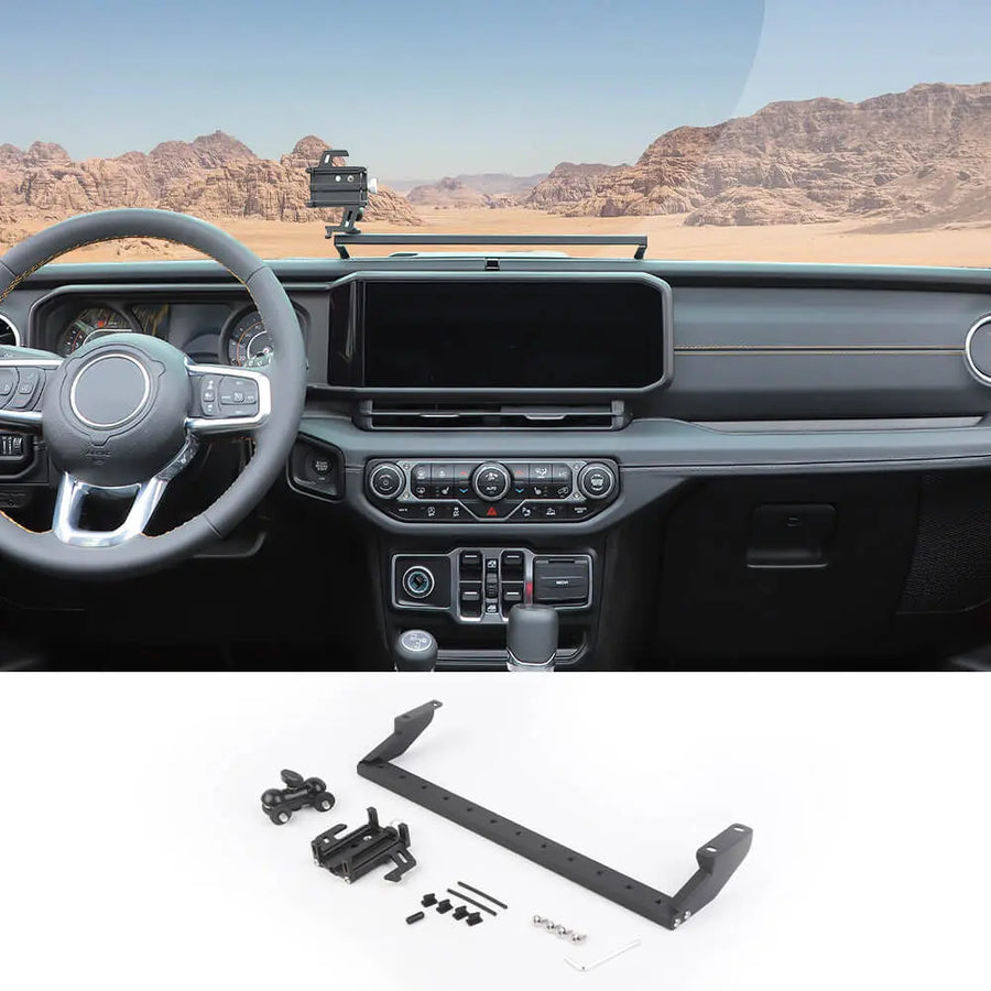 RT-TCZ Metal Dash Phone Holder Mount Stand For 2024+ Jeep Wrangler