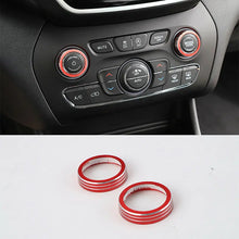 For Jeep 2014-2021 Grand Cherokee WK2/ 2014+Cherokee Audio Switch Button Ring Trim Bezels Red RT-TCZ