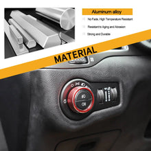 For Jeep Cherokee 2014+/Renegade 2016+ Headlight Switch Knob Decor Ring Trim Red RT-TCZ