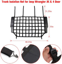 For Jeep Wrangler JK JKU & JL JLU 4 Door Rear Trunk Isolation Cargo Net Organizer Dog Barrier Mesh RT-TCZ