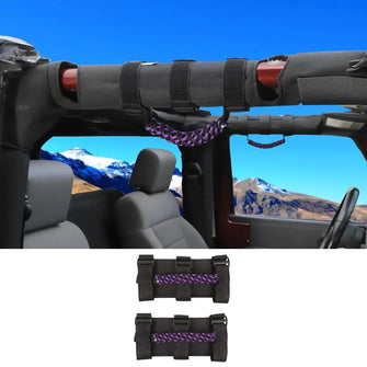 For Jeep Wrangler  JL JT JK YJ TJ 2X Roll Bar Grab Handle Top Paracord Grip Handle Wide Style RT-TCZ
