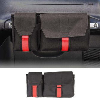 For Jeep Wrangler TJ JK JKU JL JLU Passenger Grab Handles Storage Bag Organizer, 2 in 1 Pocket Multi-Purpose Storage Bag RT-TCZ