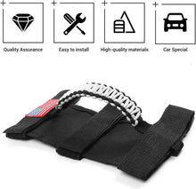 For Jeep Wrangler TJ JK JL & Gladiator JT 2 x Roll Bar Grab Handles Paracord Grip American Flag RT-TCZ