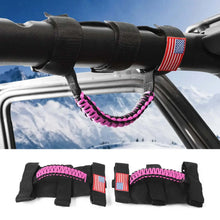 For Jeep Wrangler TJ JK JL & Gladiator JT 2 x Roll Bar Grab Handles Paracord Grip American Flag RT-TCZ