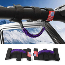 For Jeep Wrangler TJ JK JL & Gladiator JT 2 x Roll Bar Grab Handles Paracord Grip American Flag RT-TCZ