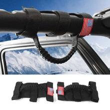 For Jeep Wrangler TJ JK JL & Gladiator JT 2 x Roll Bar Grab Handles Paracord Grip American Flag RT-TCZ