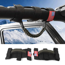 For Jeep Wrangler TJ JK JL & Gladiator JT 2 x Roll Bar Grab Handles Paracord Grip American Flag RT-TCZ