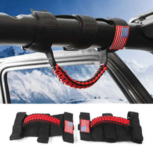 For Jeep Wrangler TJ JK JL & Gladiator JT 2 x Roll Bar Grab Handles Paracord Grip American Flag RT-TCZ