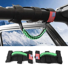 For Jeep Wrangler TJ JK JL & Gladiator JT 2 x Roll Bar Grab Handles Paracord Grip American Flag RT-TCZ