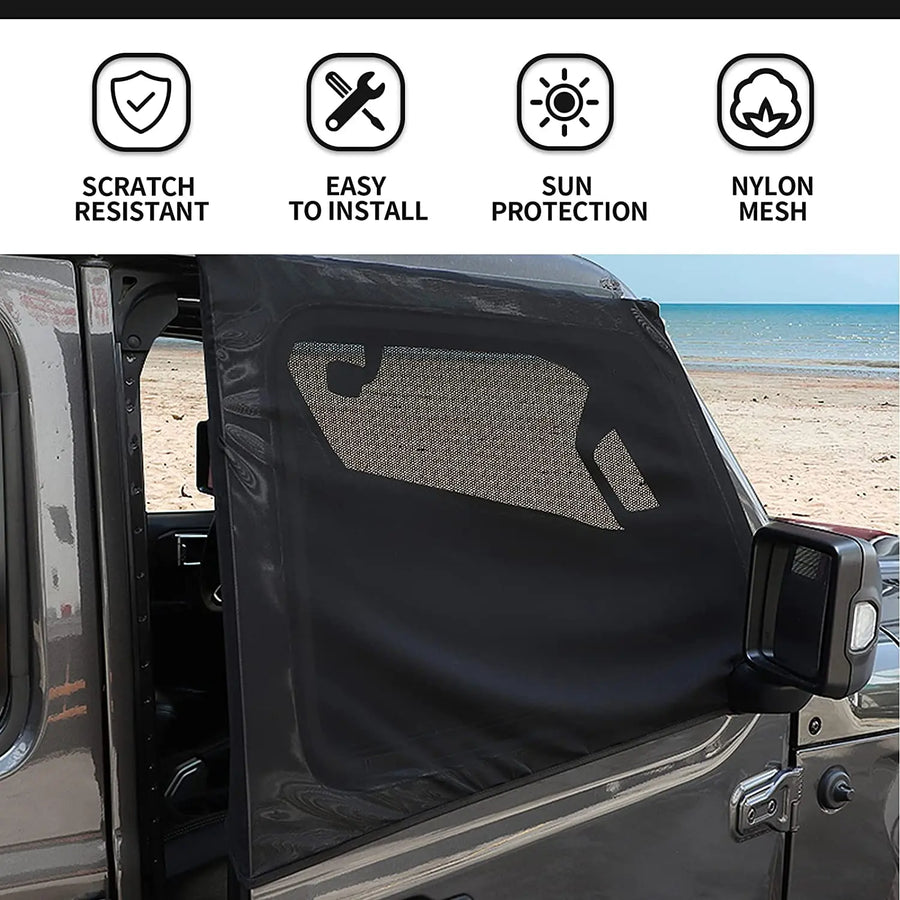 RT-TCZ Front & Rear Window UV Protection Sun Shade Breathable Mesh