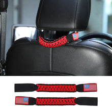 For Jeep Wrangler TJ JK JL & Gladiator JT Paracord Grab Handle Rear Seat Headrest Grip Handle USA Flag RT-TCZ
