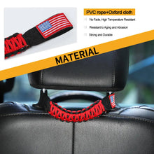 For Jeep Wrangler TJ JK JL & Gladiator JT Paracord Grab Handle Rear Seat Headrest Grip Handle USA Flag RT-TCZ