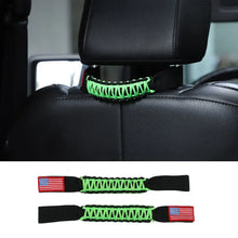 For Jeep Wrangler TJ JK JL & Gladiator JT Paracord Grab Handle Rear Seat Headrest Grip Handle USA Flag RT-TCZ