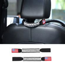 For Jeep Wrangler TJ JK JL & Gladiator JT Paracord Grab Handle Rear Seat Headrest Grip Handle USA Flag RT-TCZ