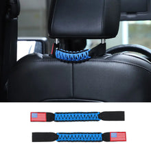 For Jeep Wrangler TJ JK JL & Gladiator JT Paracord Grab Handle Rear Seat Headrest Grip Handle USA Flag RT-TCZ
