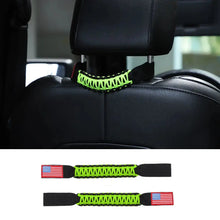 For Jeep Wrangler TJ JK JL & Gladiator JT Paracord Grab Handle Rear Seat Headrest Grip Handle USA Flag RT-TCZ