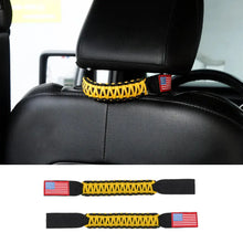 For Jeep Wrangler TJ JK JL & Gladiator JT Paracord Grab Handle Rear Seat Headrest Grip Handle USA Flag RT-TCZ