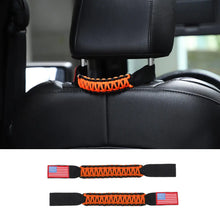 For Jeep Wrangler TJ JK JL & Gladiator JT Paracord Grab Handle Rear Seat Headrest Grip Handle USA Flag RT-TCZ