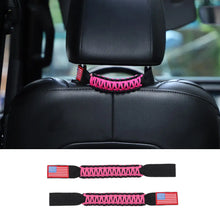 For Jeep Wrangler TJ JK JL & Gladiator JT Paracord Grab Handle Rear Seat Headrest Grip Handle USA Flag RT-TCZ